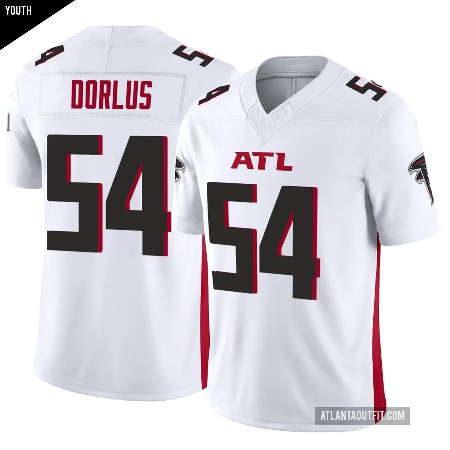 Youth Atlanta Falcons ＃54 Brandon Dorlus White Limited Vapor F.U.S.E. Jersey