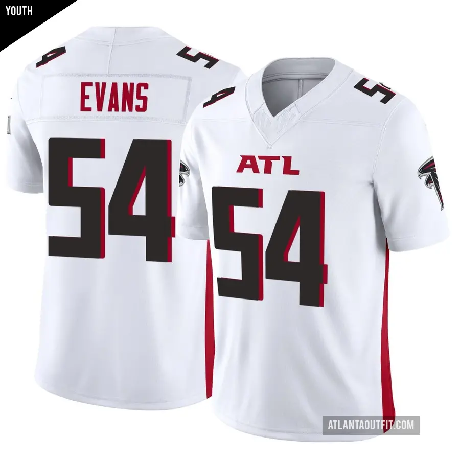 Youth Atlanta Falcons ＃54 Rashaan Evans White Limited Vapor F.U.S.E. Jersey
