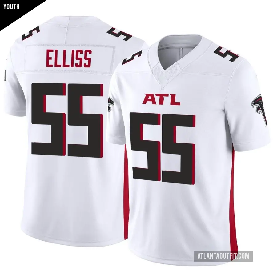 Youth Atlanta Falcons ＃55 Kaden Elliss White Limited Vapor F.U.S.E. Jersey