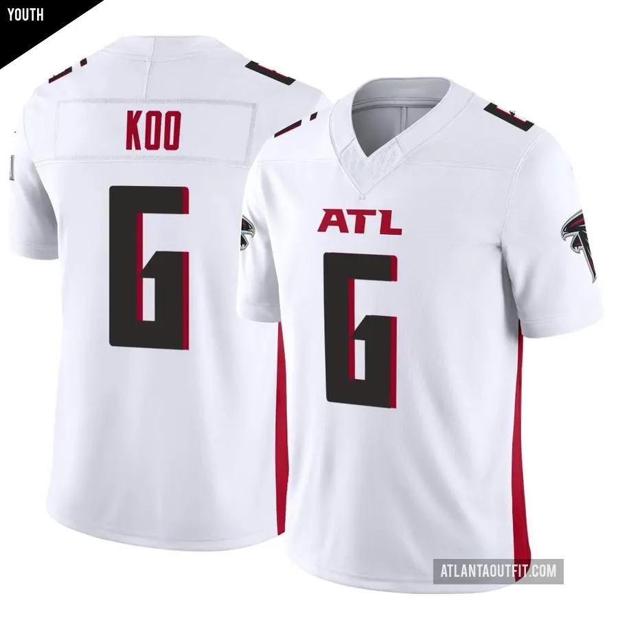 Youth Atlanta Falcons ＃6 Younghoe Koo White Limited Vapor F.U.S.E. Jersey