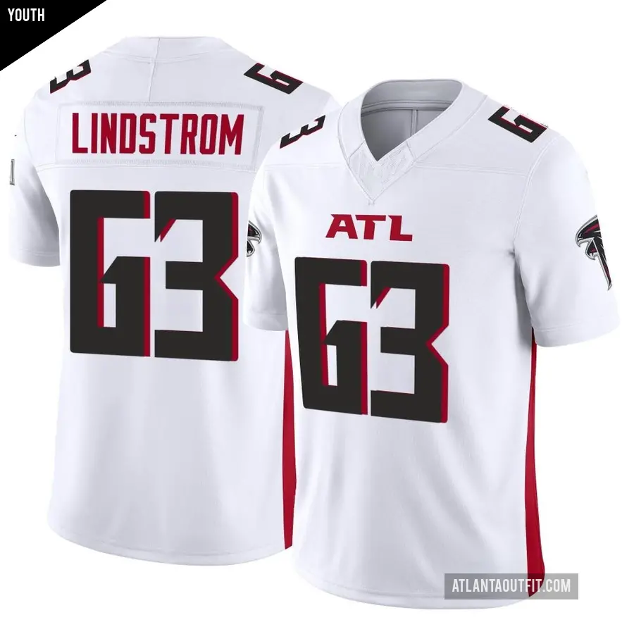 Youth Atlanta Falcons ＃63 Chris Lindstrom White Limited Vapor F.U.S.E. Jersey