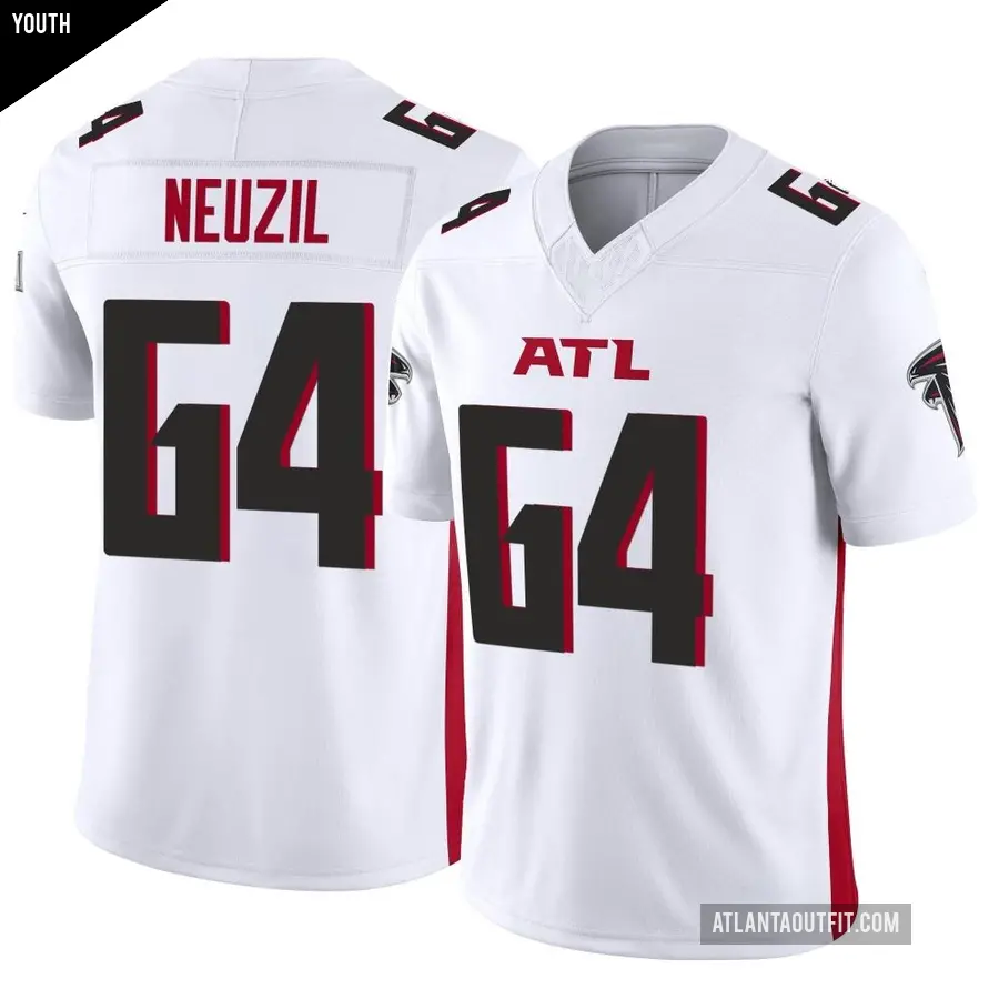 Youth Atlanta Falcons ＃64 Ryan Neuzil White Limited Vapor F.U.S.E. Jersey