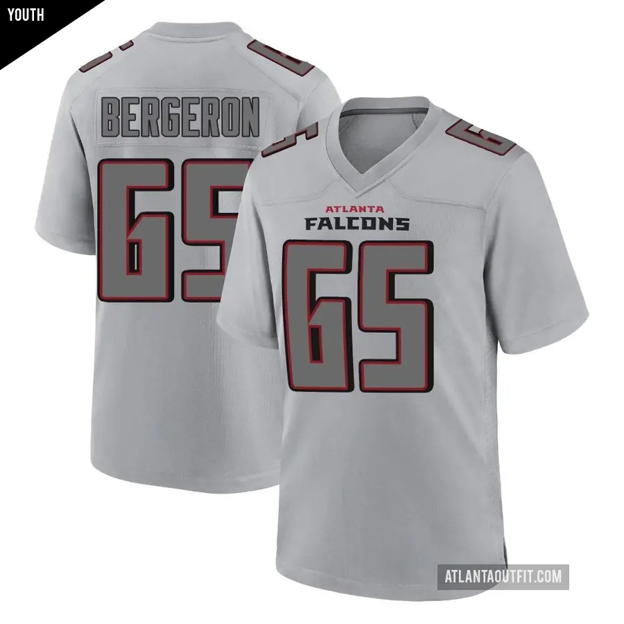 Youth Atlanta Falcons ＃65 Matthew Bergeron Gray Game Atmosphere Fashion Jersey