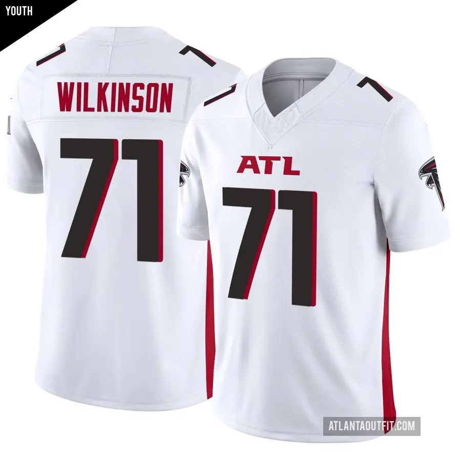 Youth Atlanta Falcons ＃71 Elijah Wilkinson White Limited Vapor F.U.S.E. Jersey