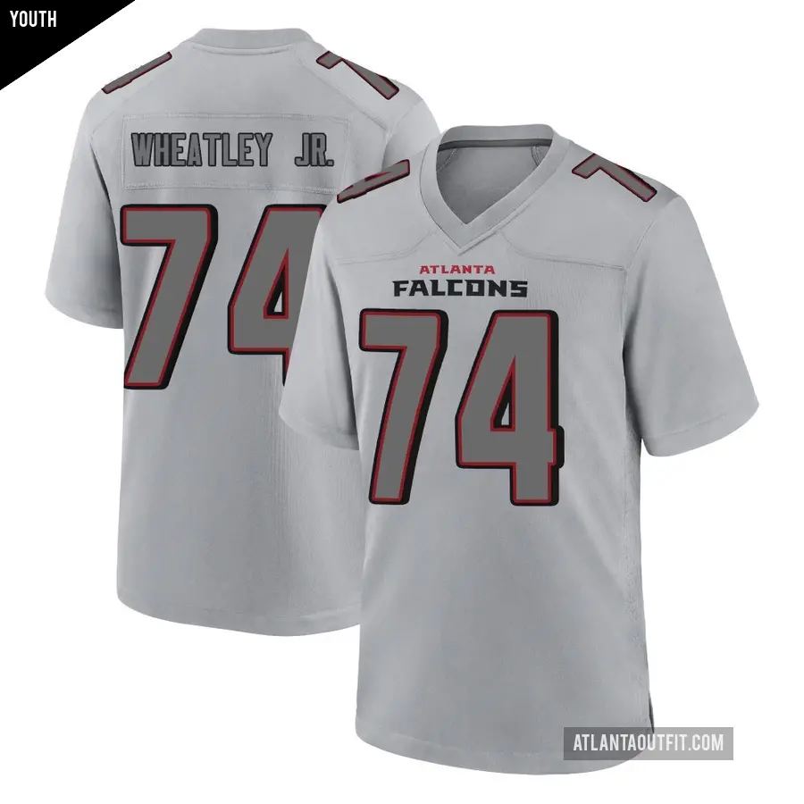 Youth Atlanta Falcons ＃74 Tyrone Wheatley Jr. Gray Game Atmosphere Fashion Jersey