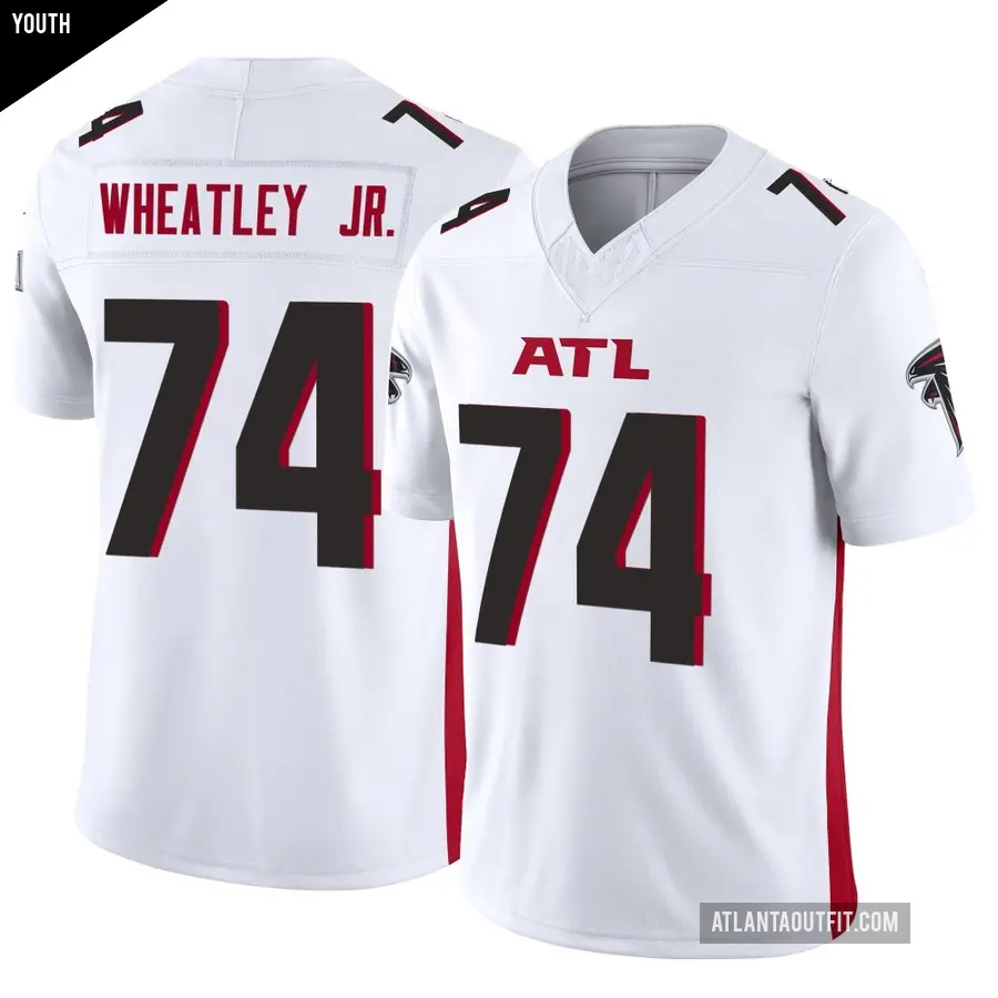 Youth Atlanta Falcons ＃74 Tyrone Wheatley Jr. White Limited Vapor F.U.S.E. Jersey