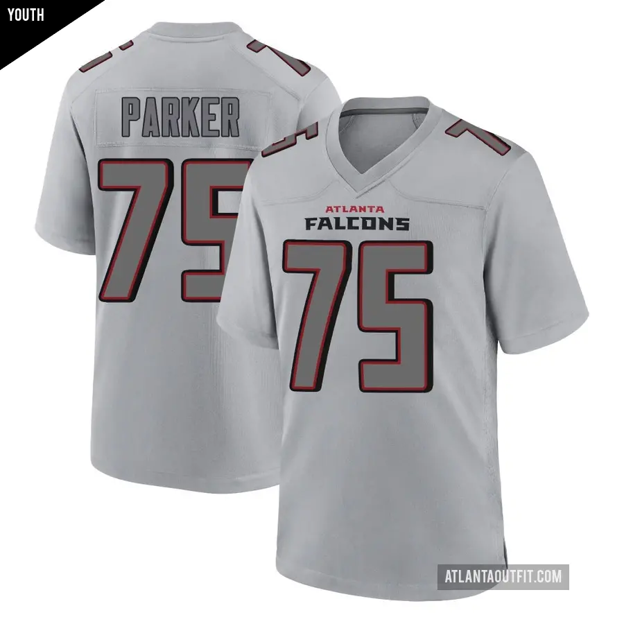 Youth Atlanta Falcons ＃75 Brandon Parker Gray Game Atmosphere Fashion Jersey