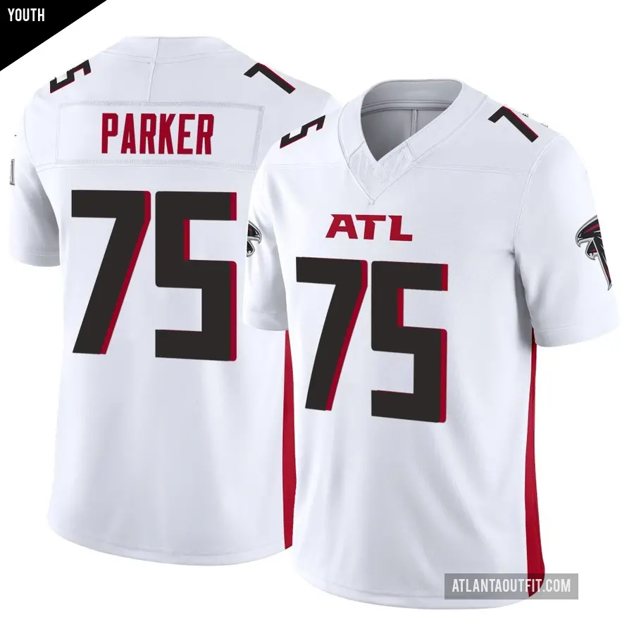 Youth Atlanta Falcons ＃75 Brandon Parker White Limited Vapor F.U.S.E. Jersey