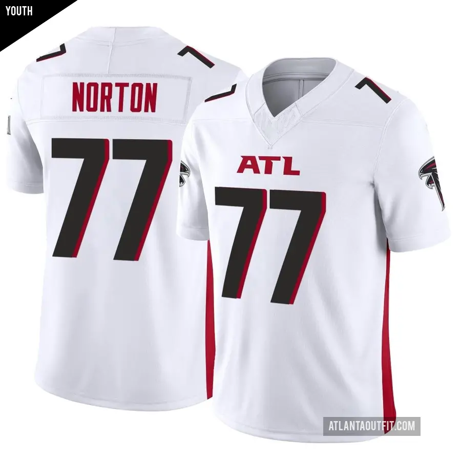 Youth Atlanta Falcons ＃77 Storm Norton White Limited Vapor F.U.S.E. Jersey