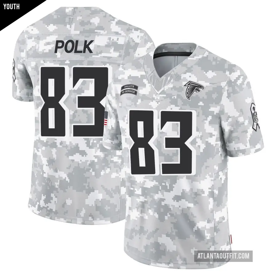 Youth Atlanta Falcons ＃83 Makai Polk Arctic Camo Limited 2024 Salute to Service Jersey