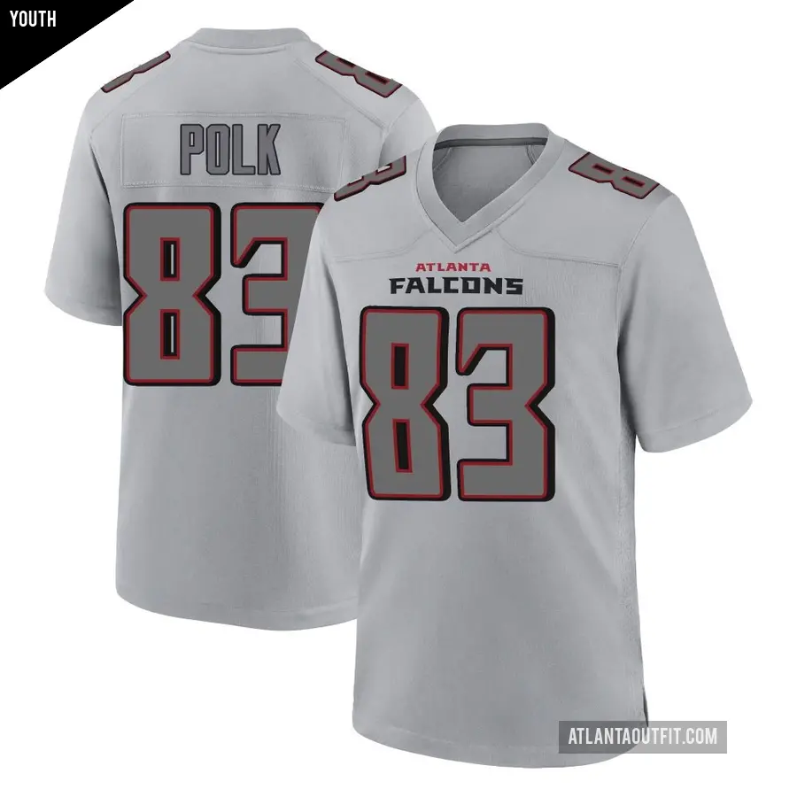 Youth Atlanta Falcons ＃83 Makai Polk Gray Game Atmosphere Fashion Jersey