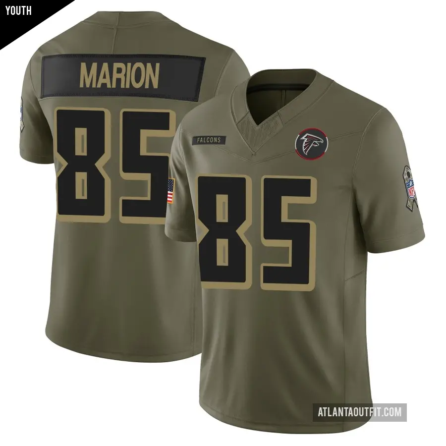 Youth Atlanta Falcons ＃85 Keelan Marion Olive Limited 2025 Salute to Service Jersey