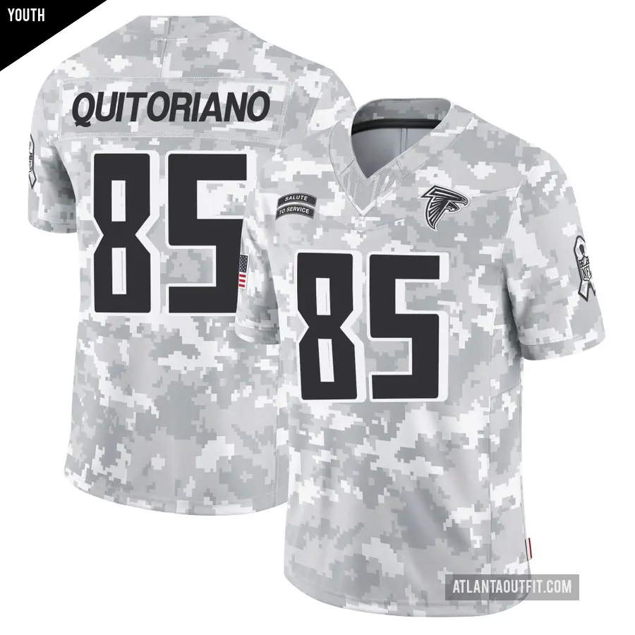 Youth Atlanta Falcons ＃85 Teagan Quitoriano Arctic Camo Limited 2024 Salute to Service Jersey