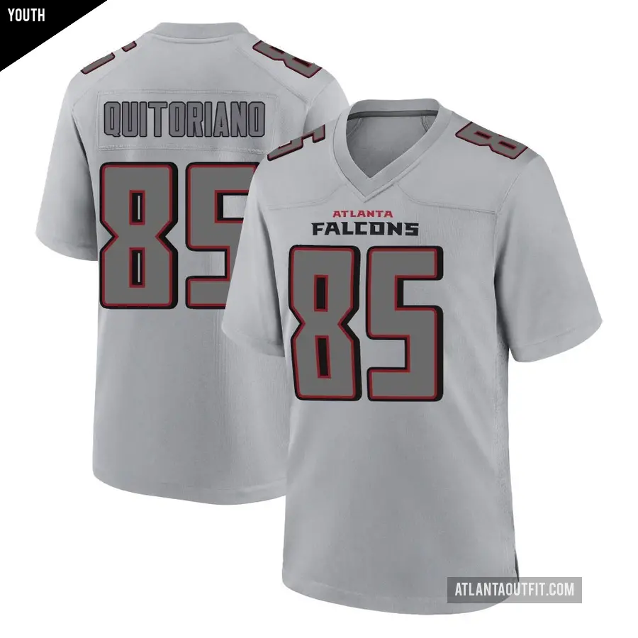 Youth Atlanta Falcons ＃85 Teagan Quitoriano Gray Game Atmosphere Fashion Jersey