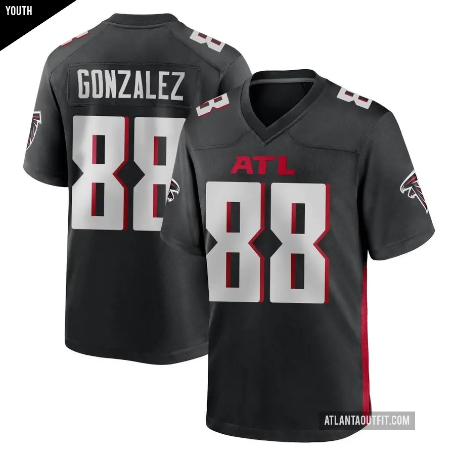 Youth Atlanta Falcons ＃88 Tony Gonzalez Black Game Alternate Jersey