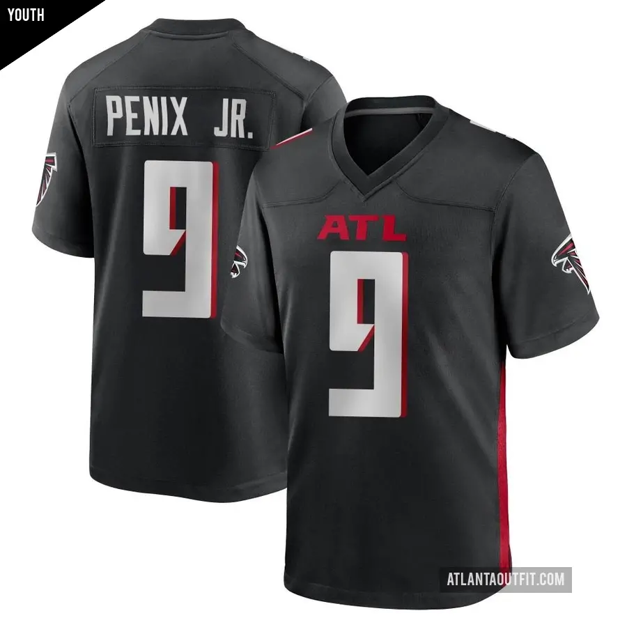 Youth Atlanta Falcons ＃9 Michael Penix Jr. Black Game Alternate Jersey