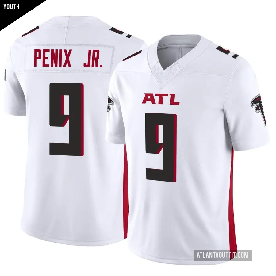 Youth Atlanta Falcons ＃9 Michael Penix Jr. White Limited Vapor F.U.S.E. Jersey