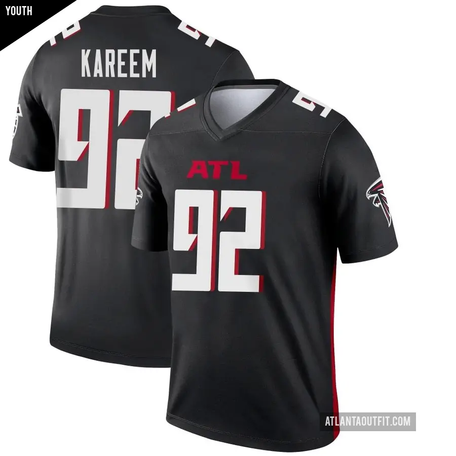 Youth Atlanta Falcons ＃92 Khalid Kareem Black Legend Jersey