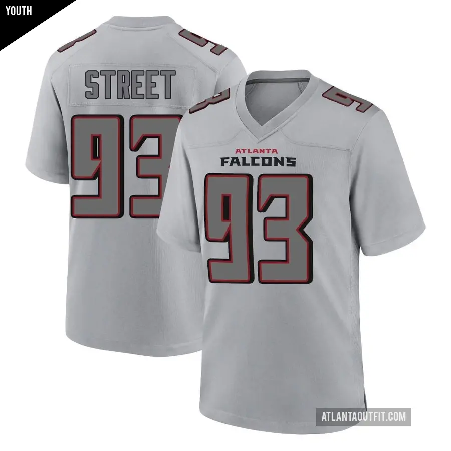 Youth Atlanta Falcons ＃93 Kentavius Street Gray Game Atmosphere Fashion Jersey
