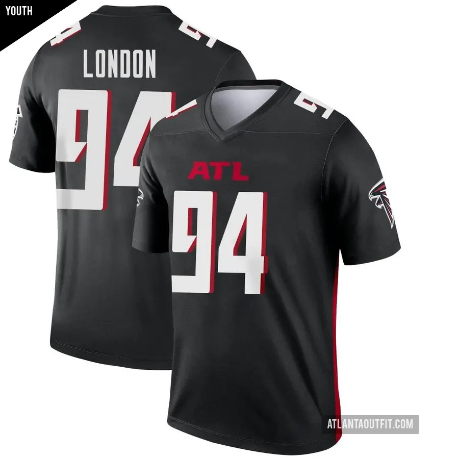 Youth Atlanta Falcons ＃94 LaCale London Black Legend Jersey