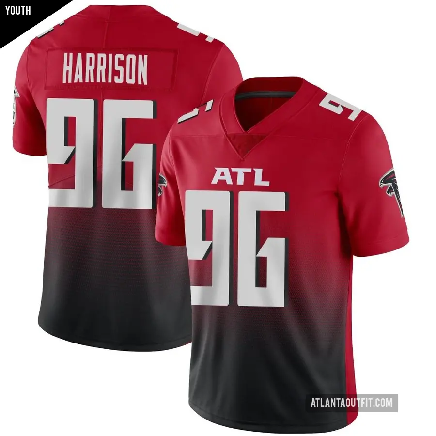 Youth Atlanta Falcons ＃96 Zach Harrison Red Limited Vapor 2nd Alternate Jersey