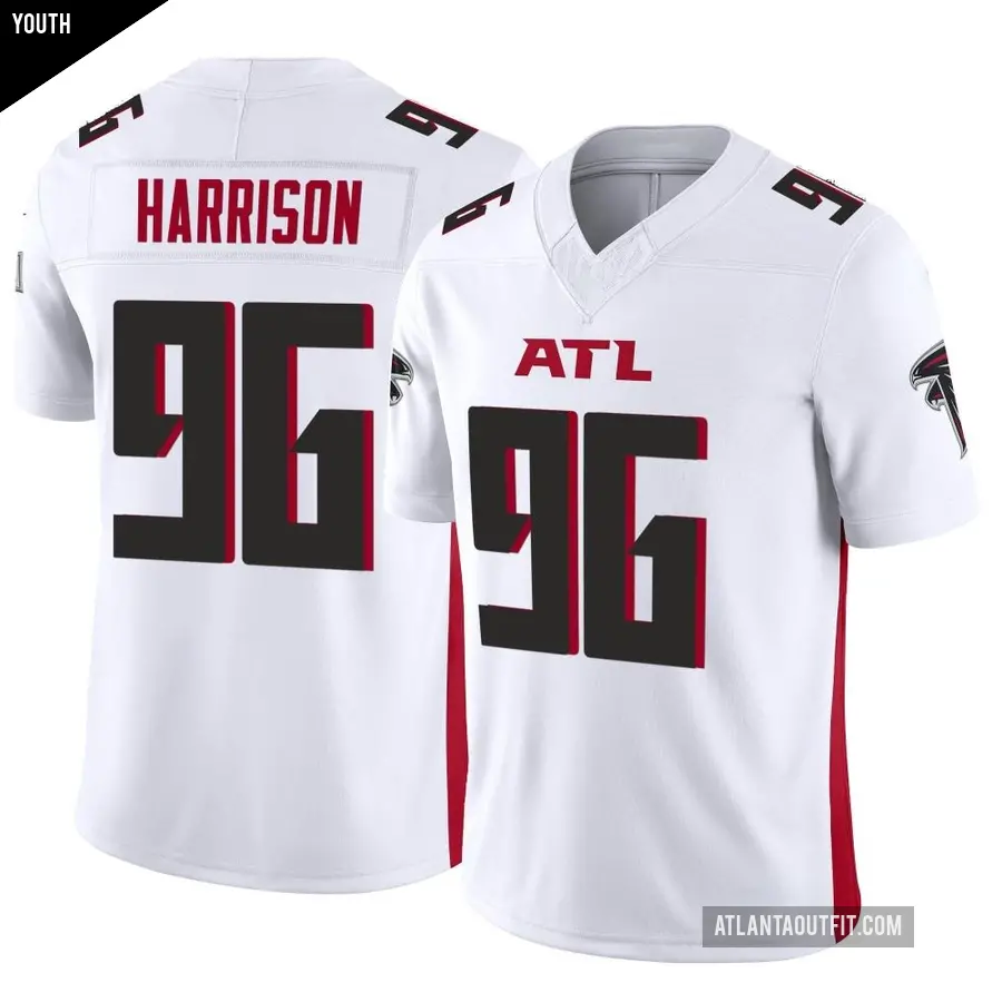 Youth Atlanta Falcons ＃96 Zach Harrison White Limited Vapor F.U.S.E. Jersey