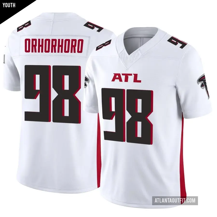 Youth Atlanta Falcons ＃98 Ruke Orhorhoro White Limited Vapor F.U.S.E. Jersey